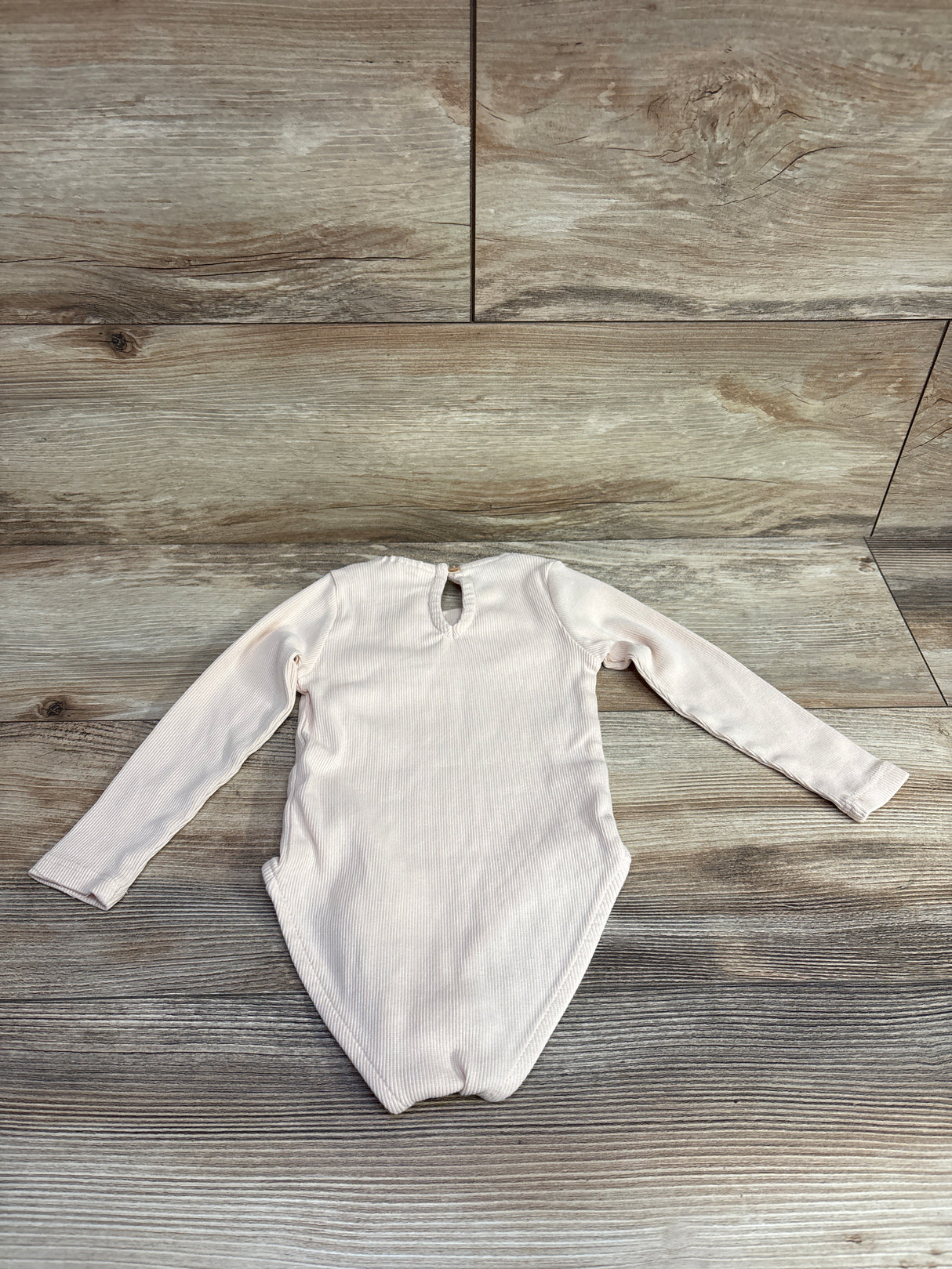 Zara Long Sleeve Ribbed Bodysuit Cream sz 18-24m