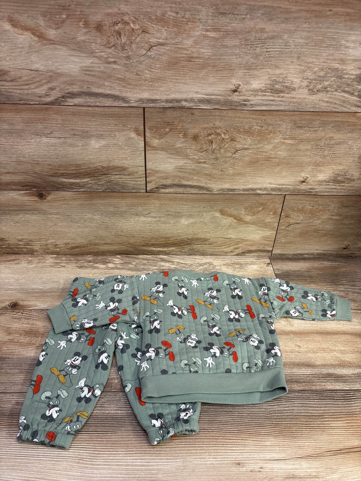 Disney Baby 2pc Mickey Mouse Sweatshirt & Joggers Set Green sz 9m