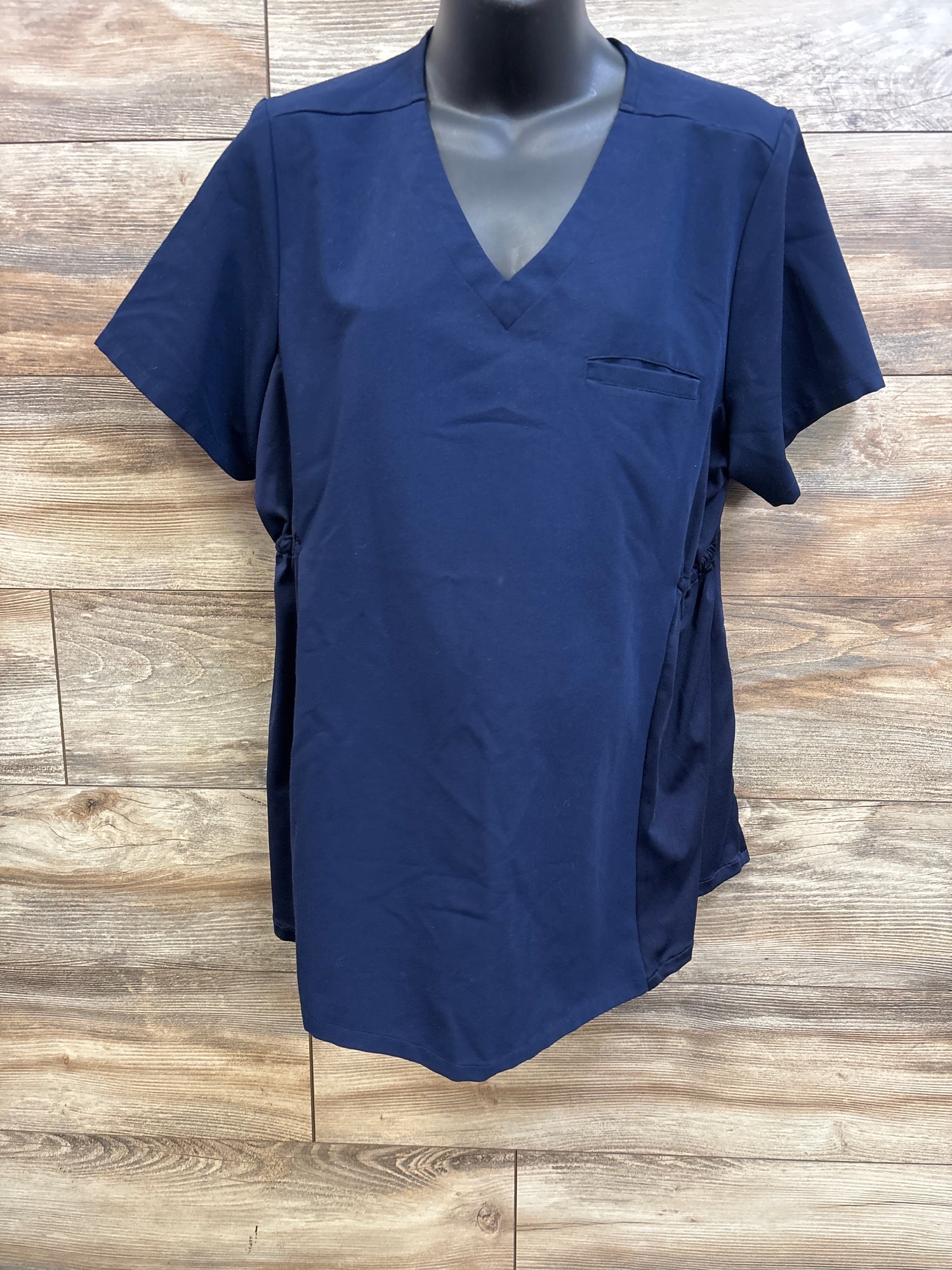Mandala One Pocket Maternity Scrub Top Navy sz Large