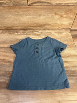 Cat & Jack Henley Pocket Shirt Blue sz 18m - Me n Mommy To Be