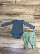 Carter's Striped Bodysuit & Pants Set Green sz Newborn