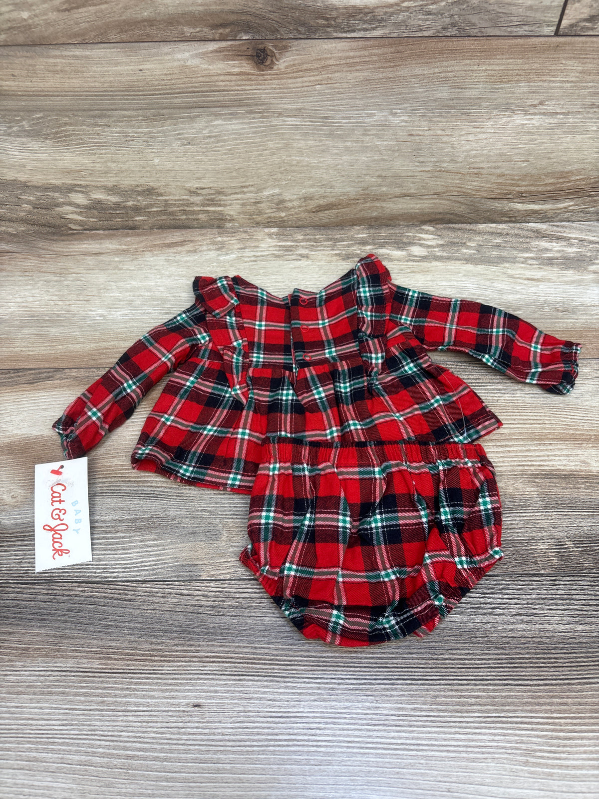 NEW Cat & Jack 2pc Plaid Top & Bloomers Set Red sz Newborn