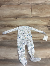 NEW Cloud Island Mountain & Tree Print Sleeper White sz 12m