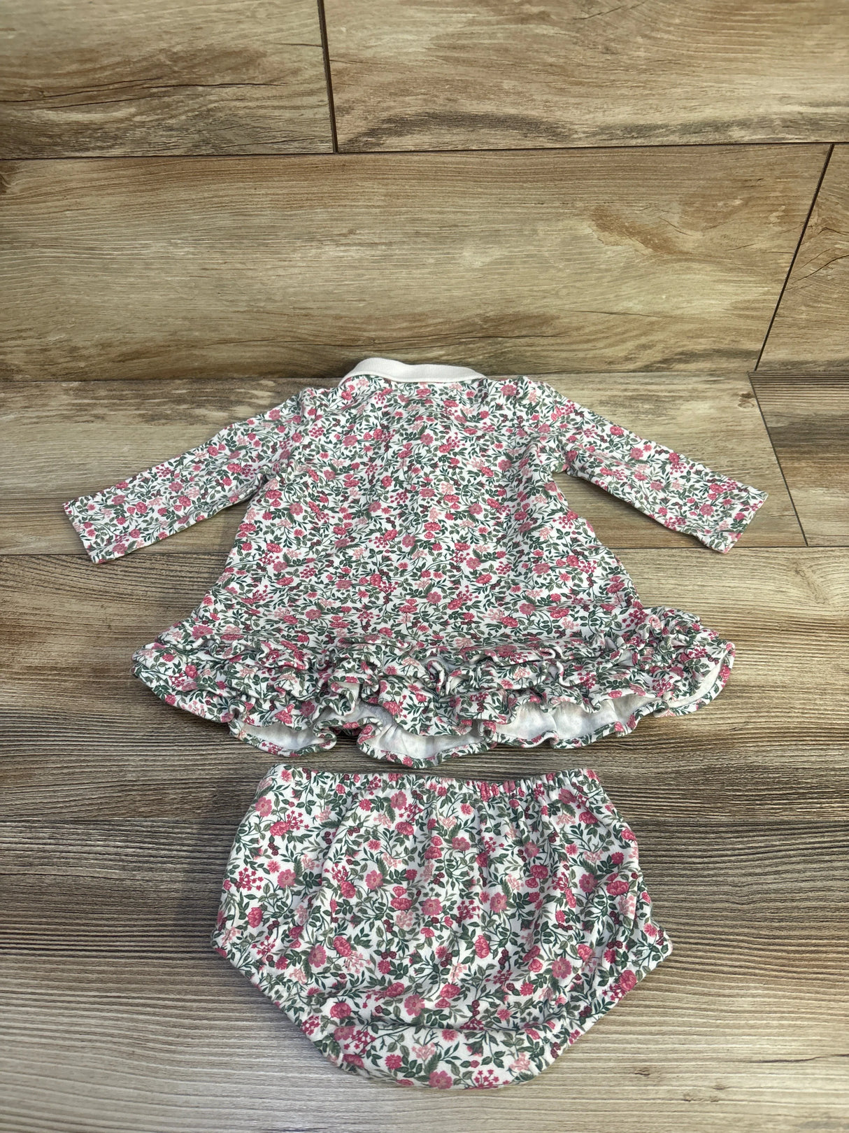 Ralph Lauren 2pc Ruffled Floral Dress Pink sz 6m