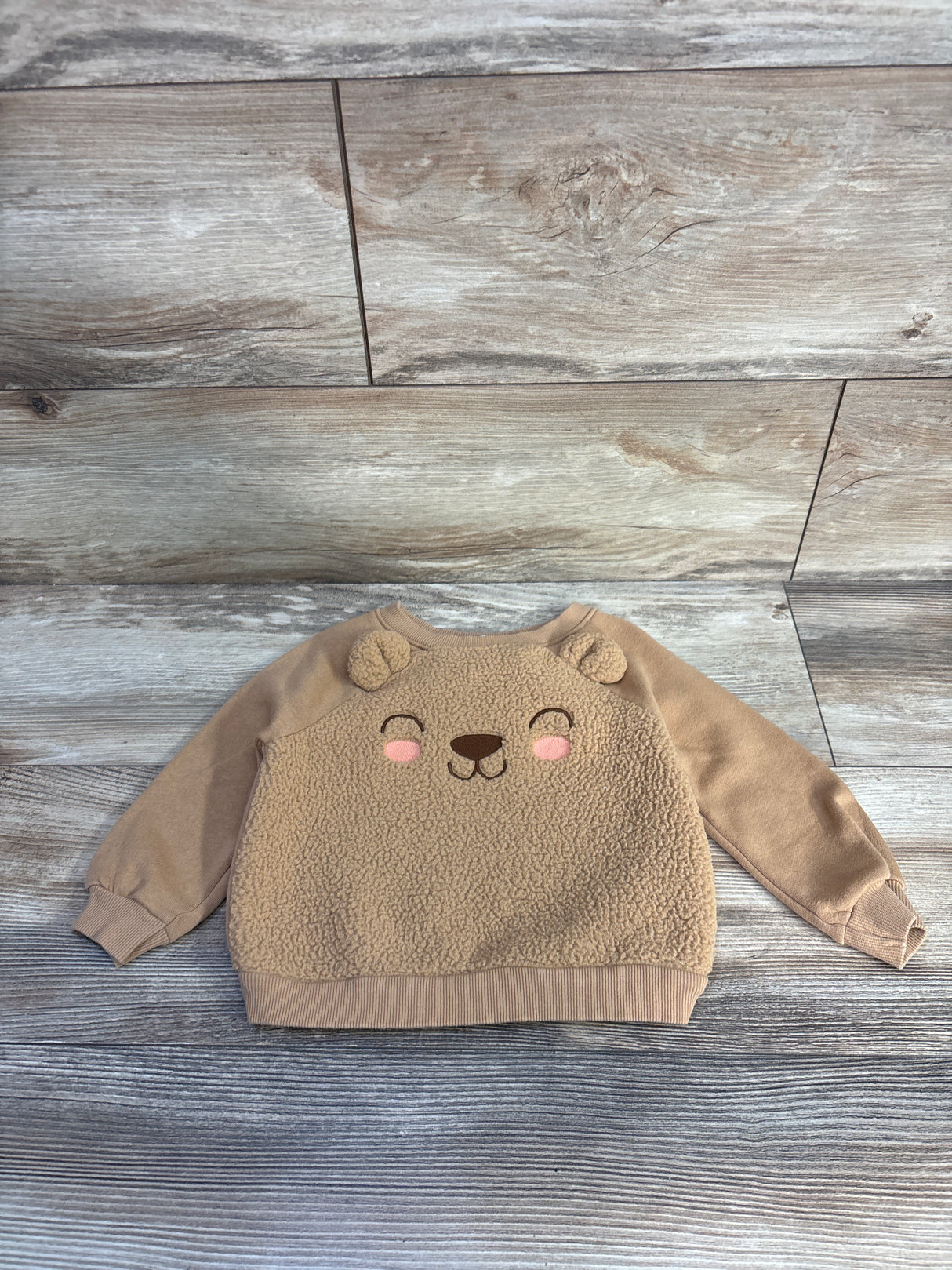 Old Navy Critter Bear Pullover Sweatshirt Brown sz 12-18m