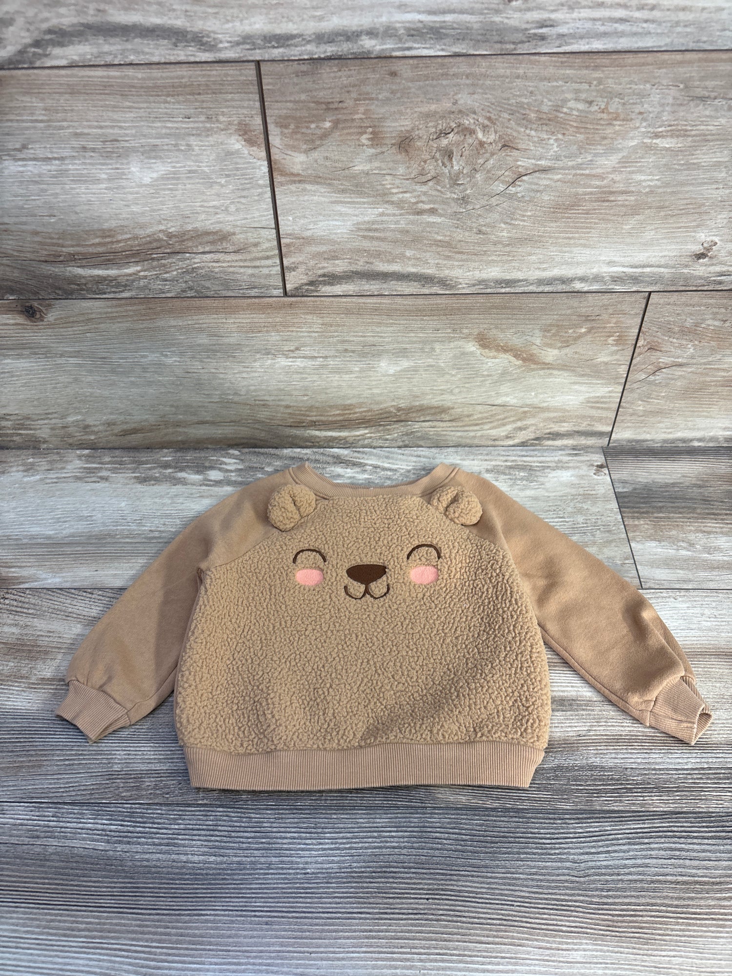 Old Navy Critter Bear Pullover Sweatshirt Brown sz 12-18m
