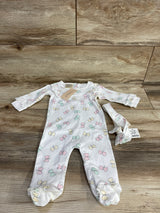 NEW First Impressions 2pc Butterfly Footed Coverall & Head Piece White sz 0-3m