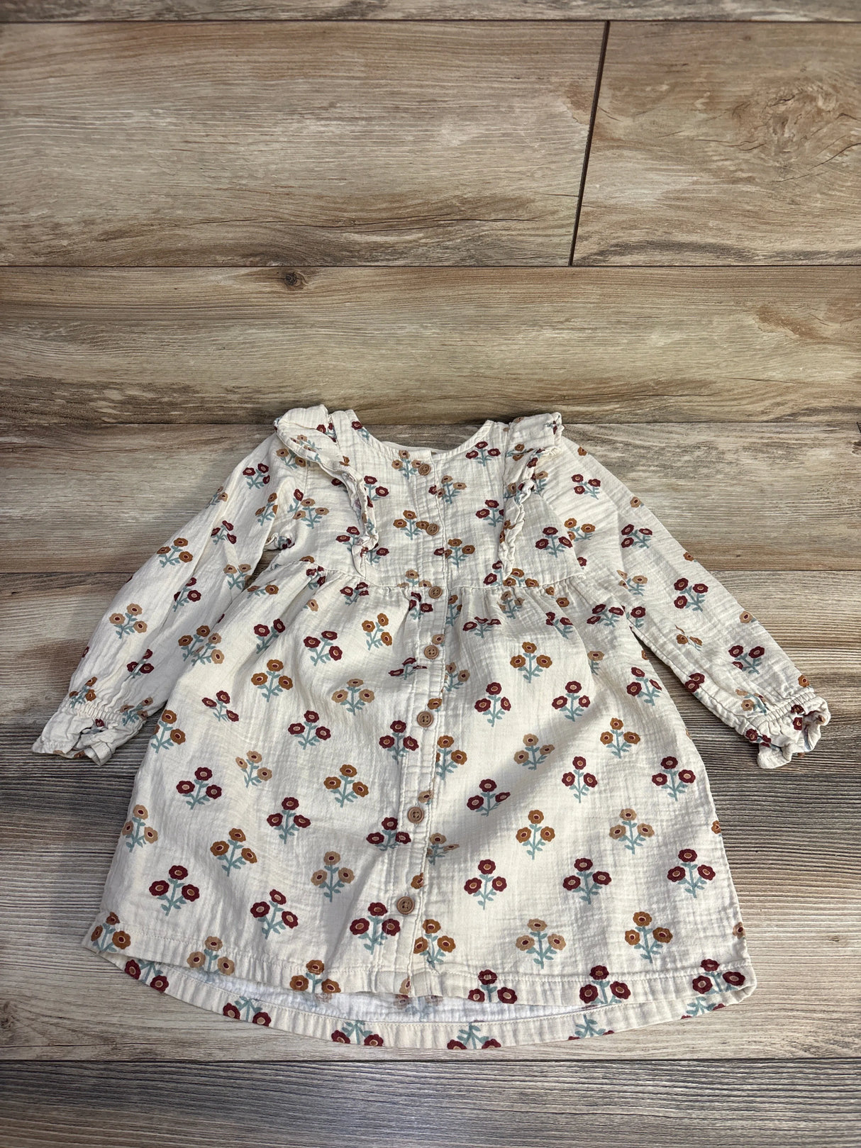 Little Co. Knit Peasant Dress Cream Floral sz 5T