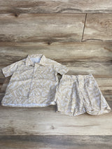 Van Heusen 2pc Tropical Shirt & Shorts Beige sz 4T