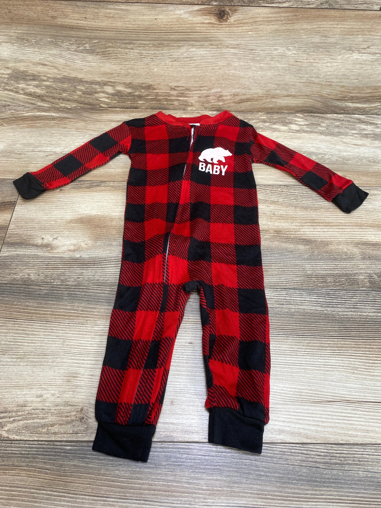 DF By Dearfoams Baby Bear Buffalo Sleeper Red sz 12m