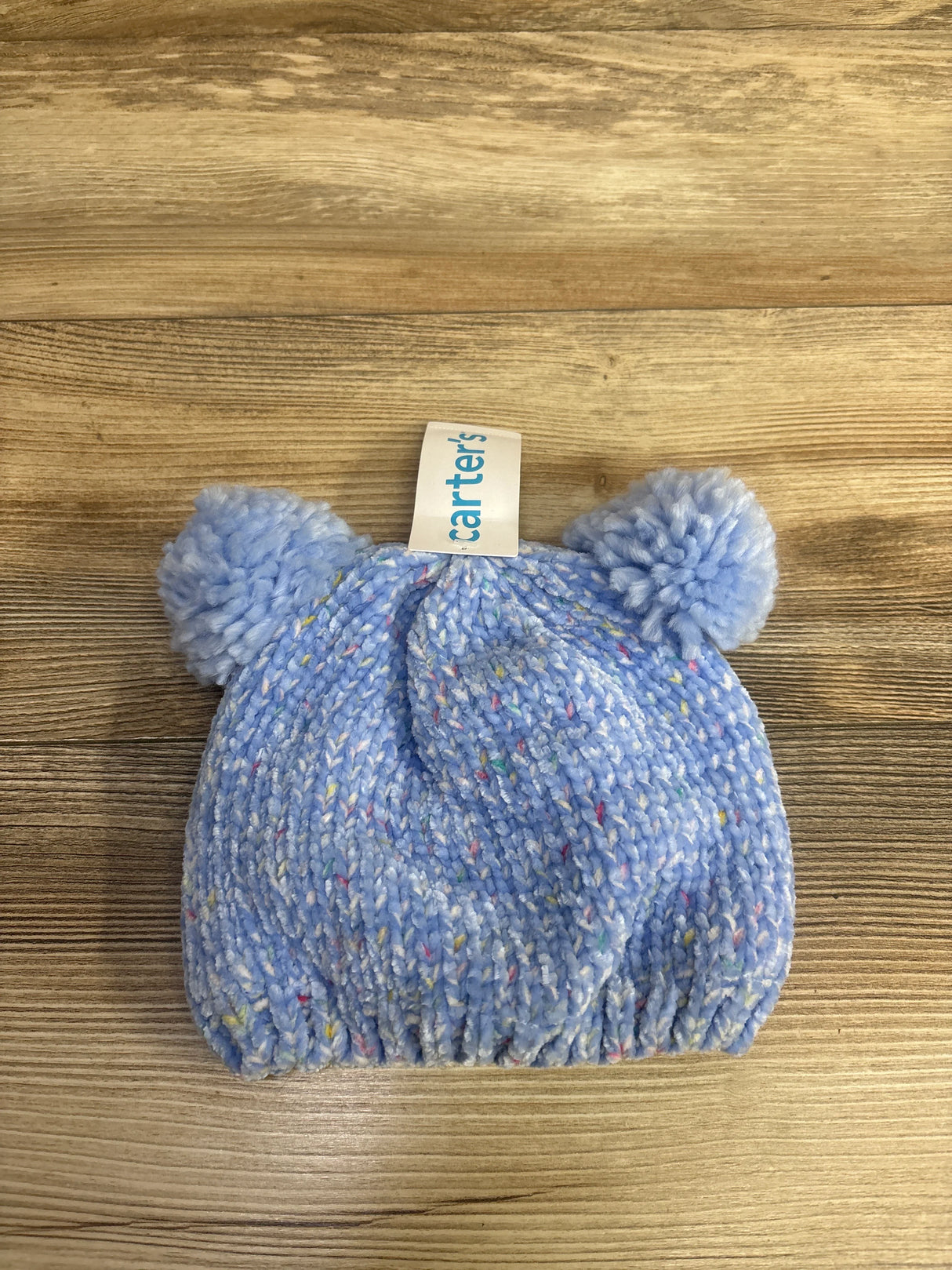 NEW Carter's Pom Pom Chenille Cap Blue sz 12-24m