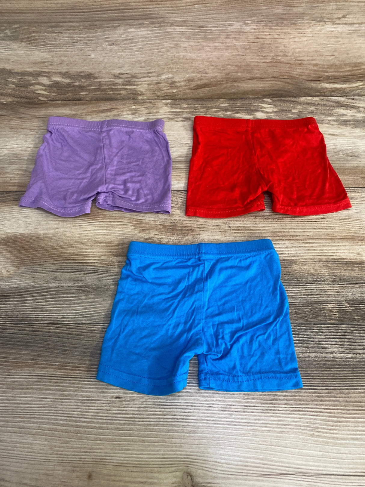 3pk Bike Shorts Purple/Blue/Red sz 9-12m