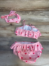 Shein 3pc Swimsuit Hearts Pink sz 12-18m