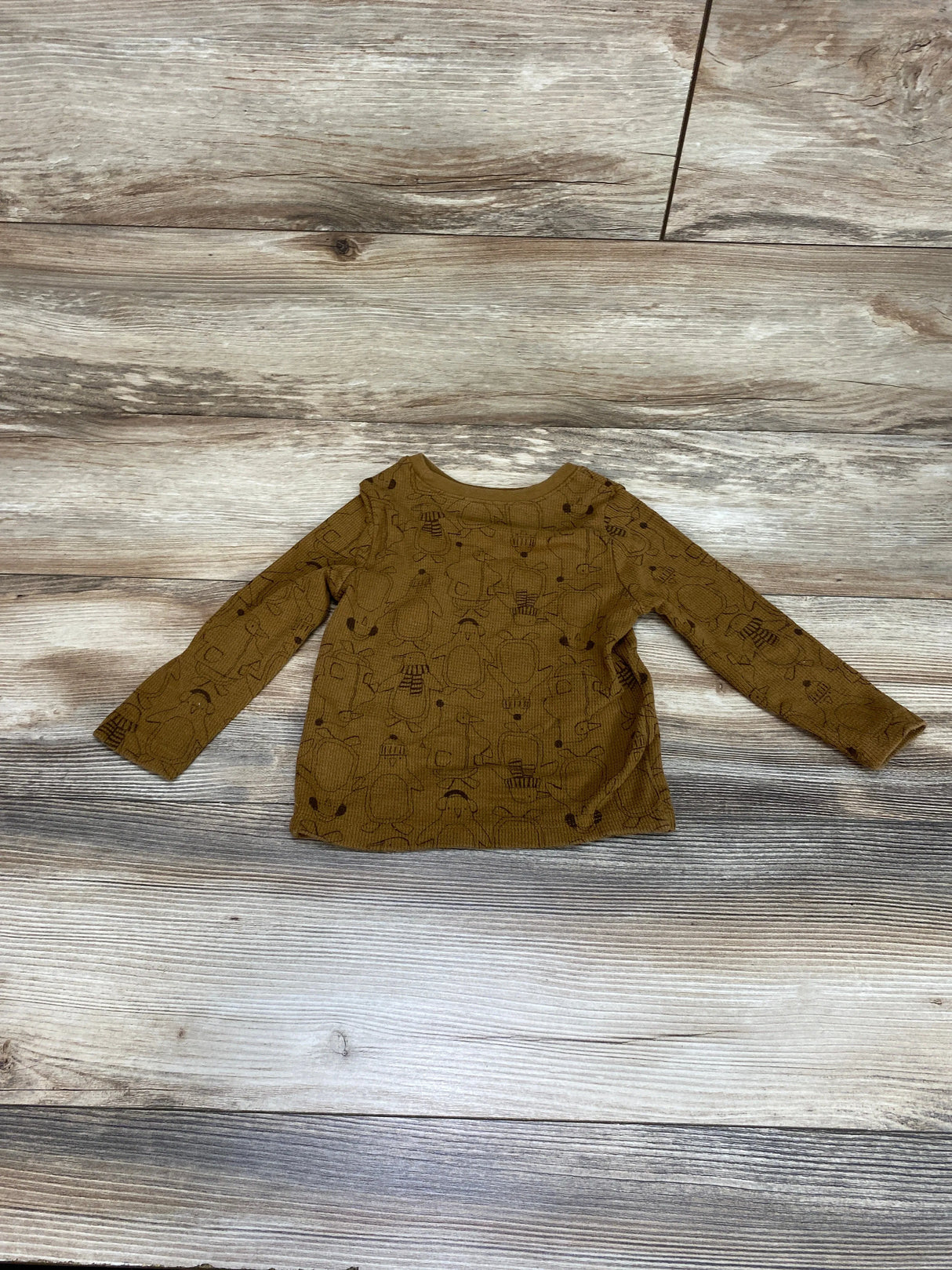 Old Navy Penguin Print Thermal Shirt Brown sz 2T