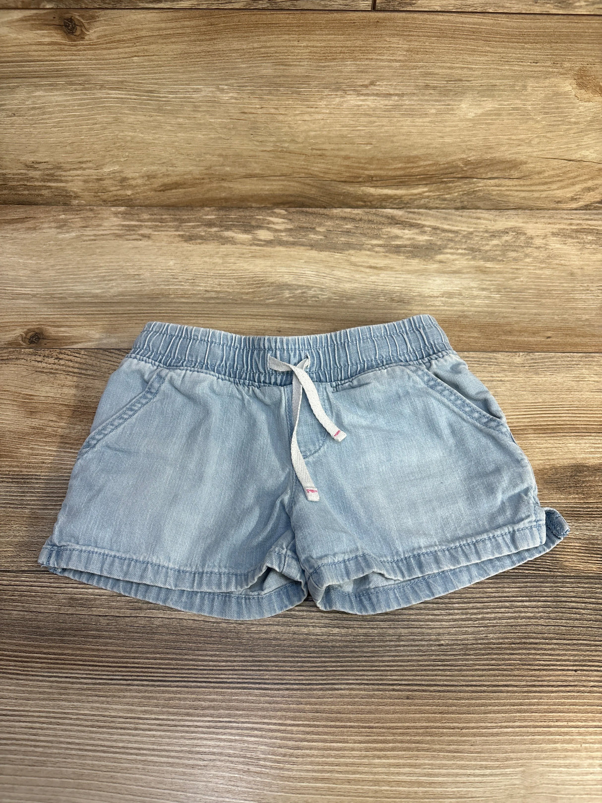 Cat & Jack Chambray Drawstring Shorts Blue sz 4-5T - Me n Mommy To Be