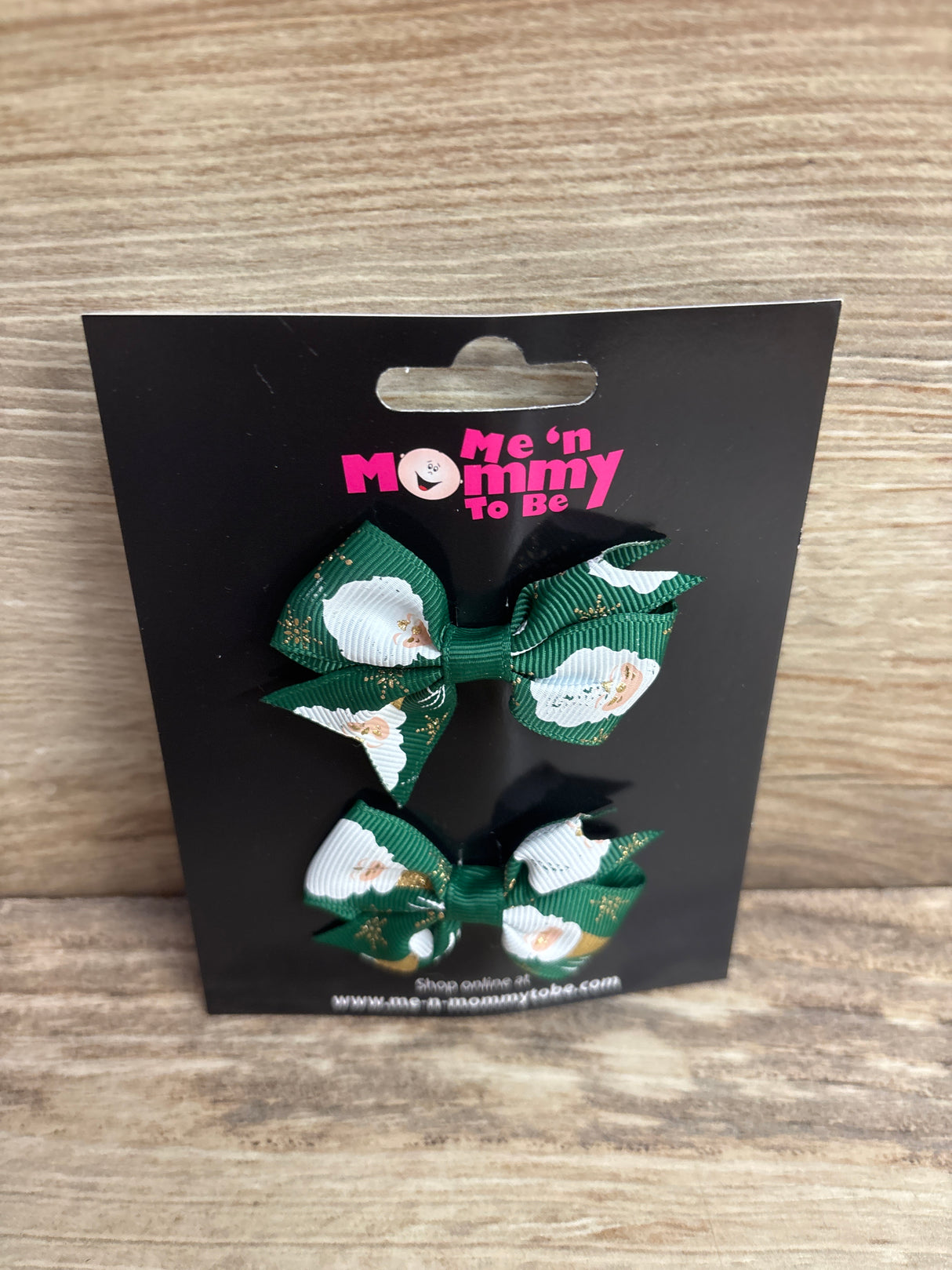 NEW Santa Hair Bow Green 2pk