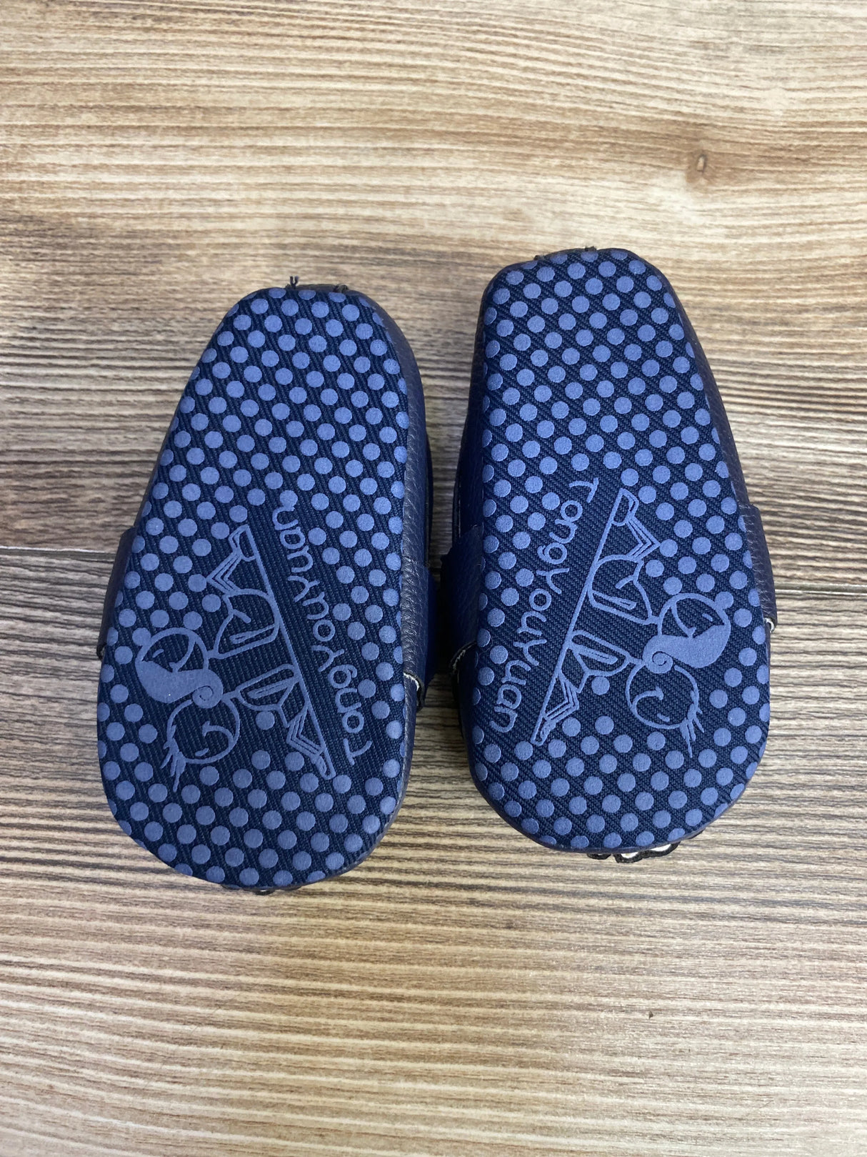 NWOT TongYouYuan PU Leather Loafers Navy sz 3c