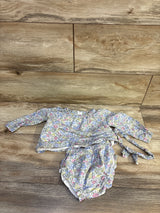 NEW Baby Gap 3pc Floral Long Sleeve Top, Bloomers, & Headband Set White sz 6-12m