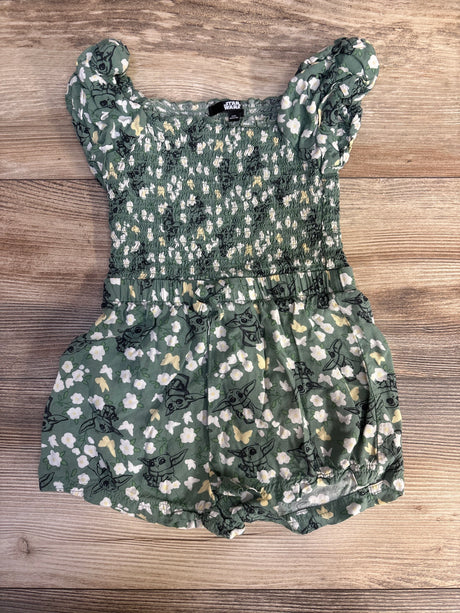 Star Wars Smocked Floral Romper Green sz 4T - Me n Mommy To Be