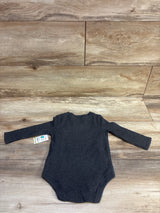 NEW Garanimals Waffle Knit Long Sleeve Bodysuit Grey sz 6-9m