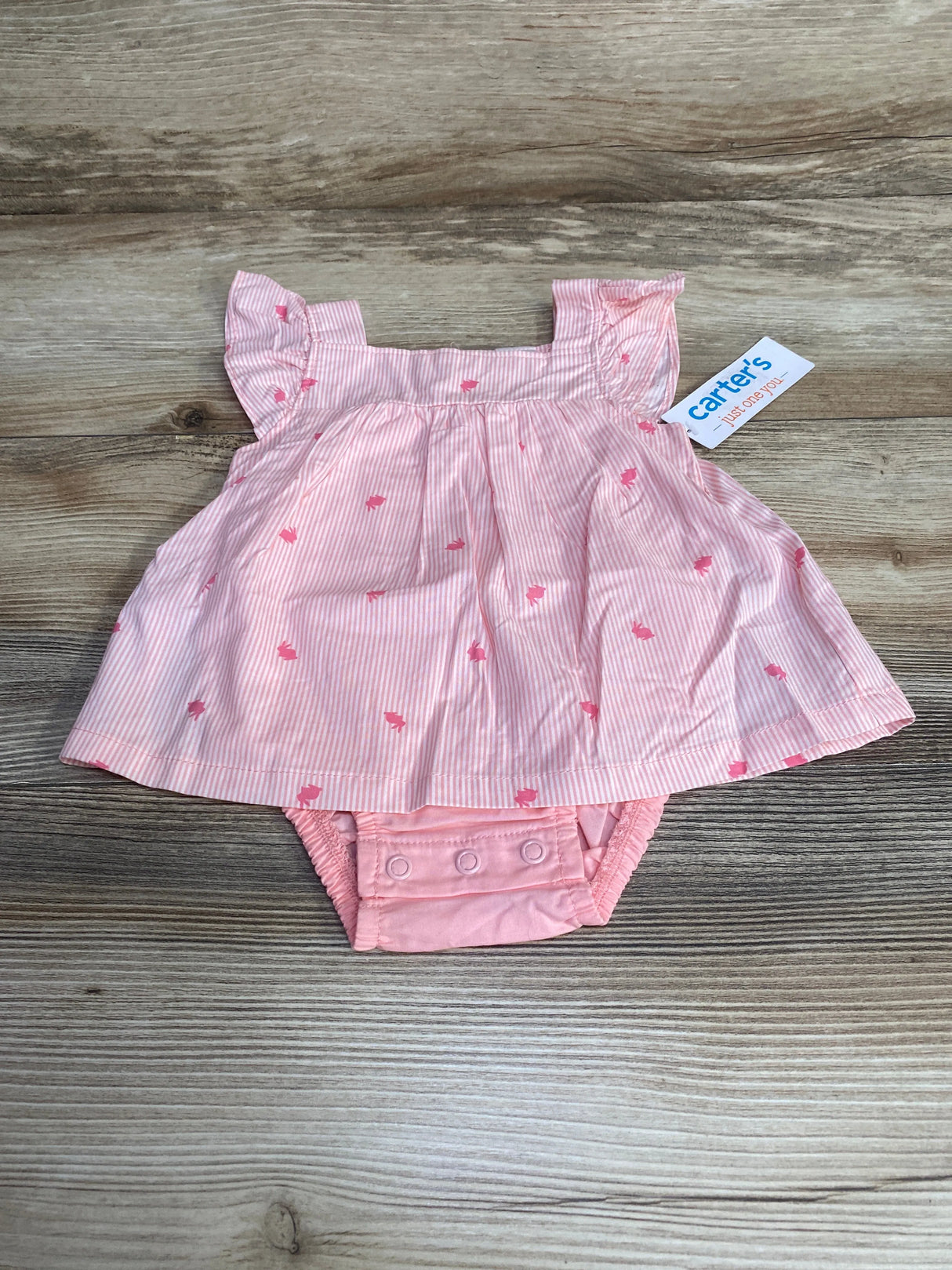 NEW Just One You Bunny Print Bodysuit Dress Pink sz 3m