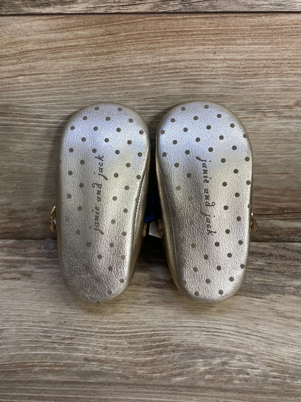 NEW Janie & Jack Metallic Ballet Flats Gold sz 18-24m - Me n Mommy To Be