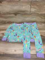 Little Sleepies 2pc Bamboo Mermaid Pajama Set Teal sz 3T