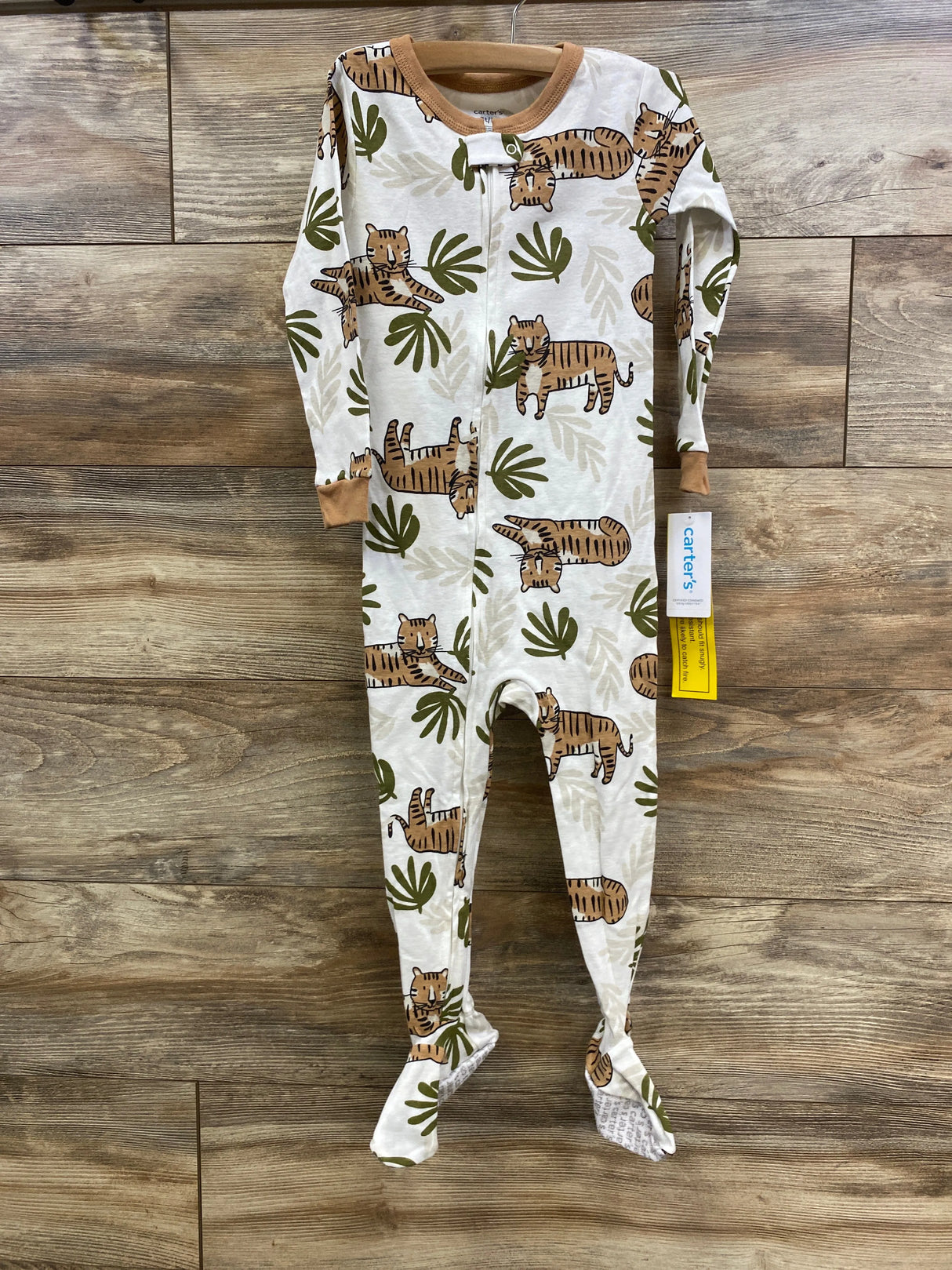 NEW Carter's Zip Tiger Sleeper White sz 3T
