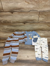 NEW Chick Pea Organic 5pc Pajama Set Blue sz 12m