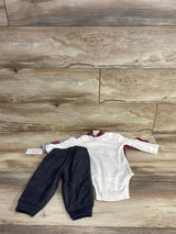 NEW Just One You Buffalo Plaid Fleece Jacket Set Red sz 6m