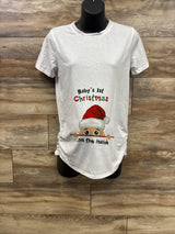 NEW Maternity Baby First Christmas On The Inside Shirt White sz Small