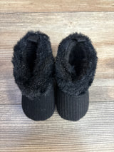 Faux Fur Cuff Baby Booties Black sz 2/3c