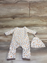 Chick Pea 2pc Embroidered My First Thanksgiving Coverall & Hat Set Beige sz 3-6m