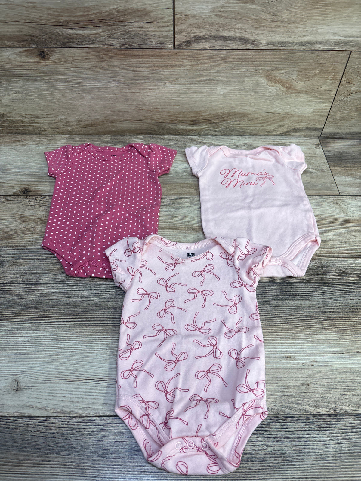 Hudson Baby 3pk Bodysuit Set Pink sz 0-3m