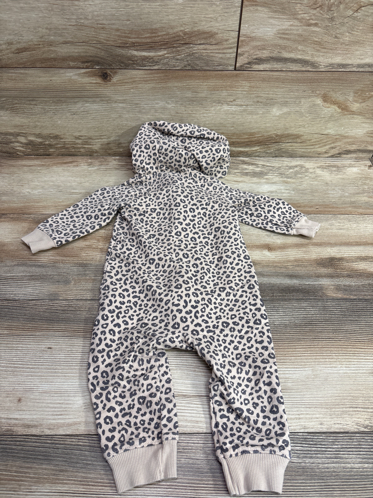 Carter's Leopard Print Hooded Coverall Tan sz 9m