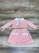 NEW Shein 2pc Plush Jacket & Skirt Pink sz 9-12m