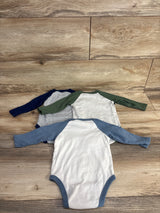 Carter's 3pk Long Sleeve Raglan Bodysuits Blue sz 6m
