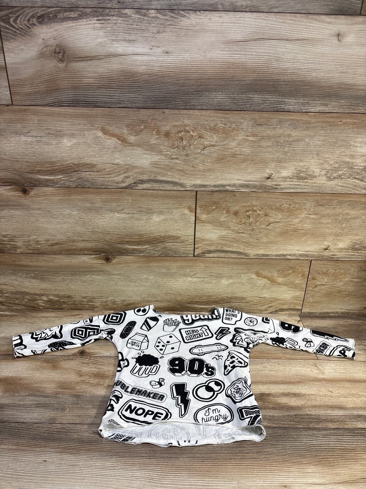 Zombie Dash Long Sleeve 90s Shirt White sz 4-5T