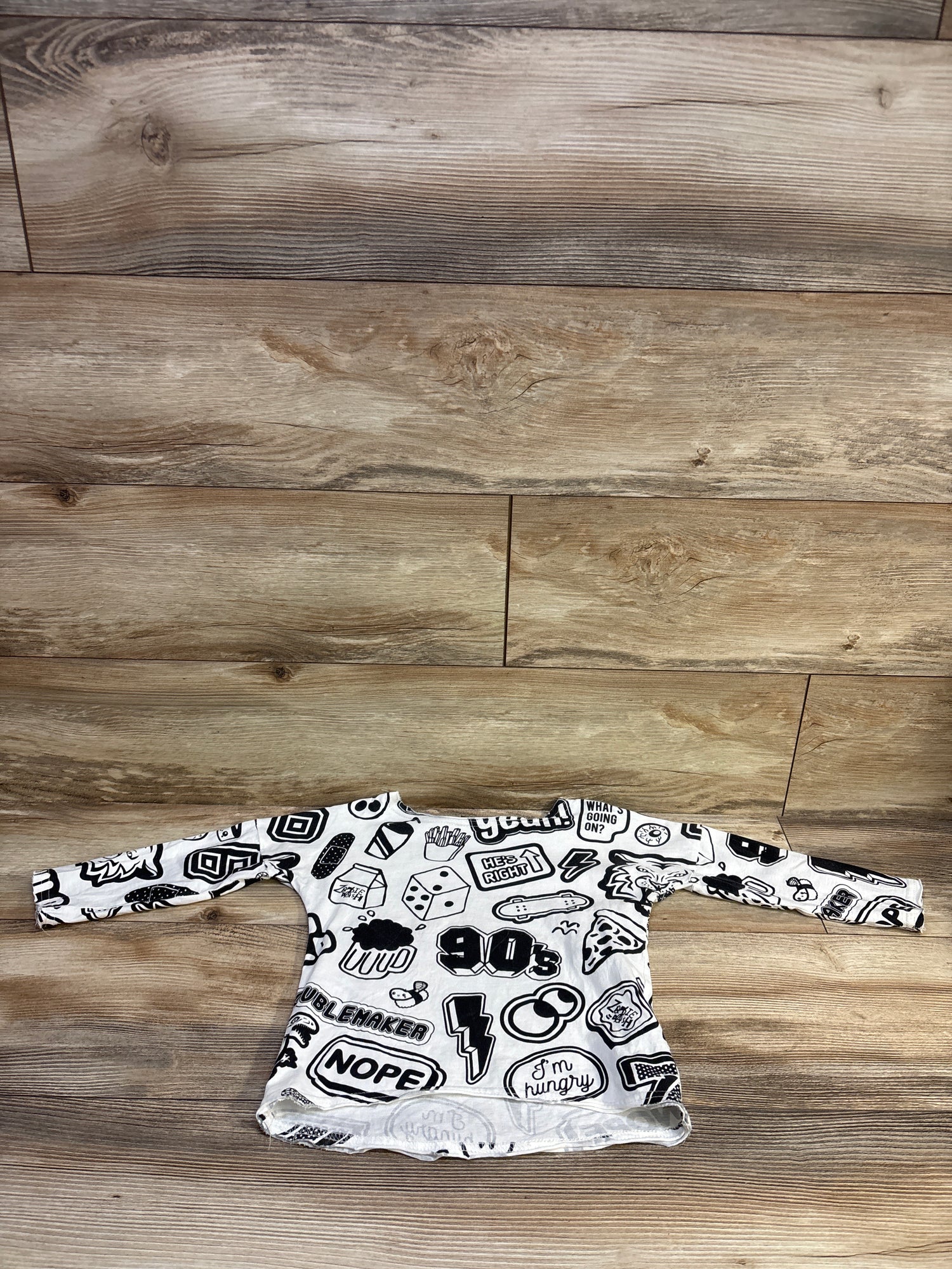 Zombie Dash Long Sleeve 90s Shirt White sz 4-5T