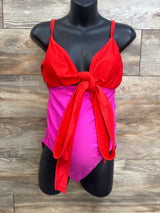 Beach Bump 1pc Maternity Swimsuit Red sz Medium