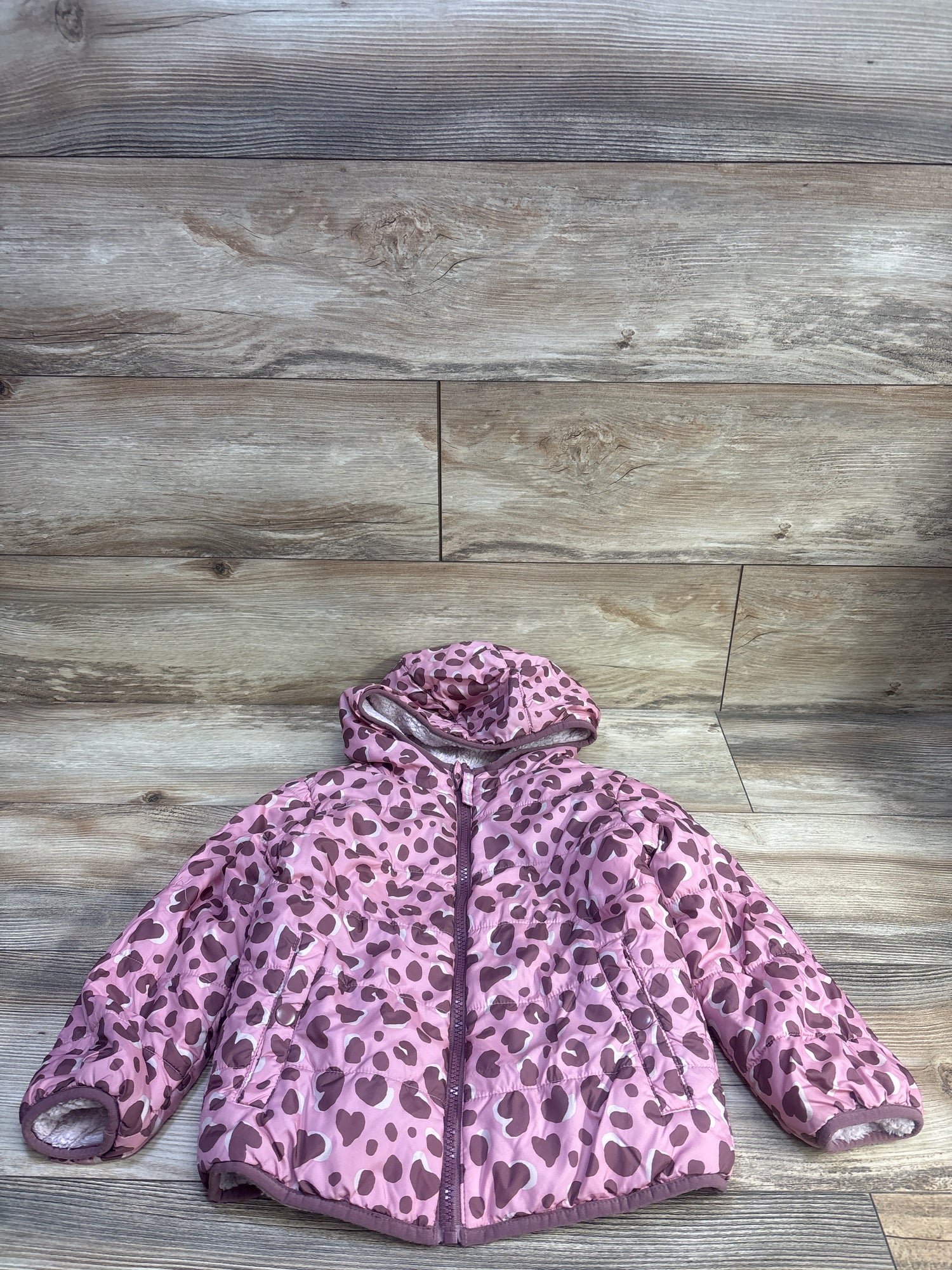 Cat & Jack Reversible Puffer Jacket Pink sz 4/5T