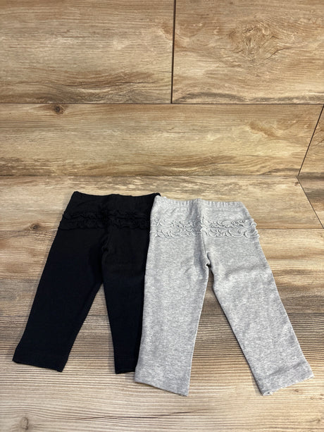 NEW Carter's 2pk Ruffle Leggings Black/Grey sz 9m - Me n Mommy To Be