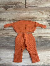 Cat & Jack 2pc Waffle Knit Shirt & Pants Orange sz 0-3m