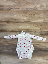 NEW H&M Long Sleeve Heart Print Bodysuit White sz 9m