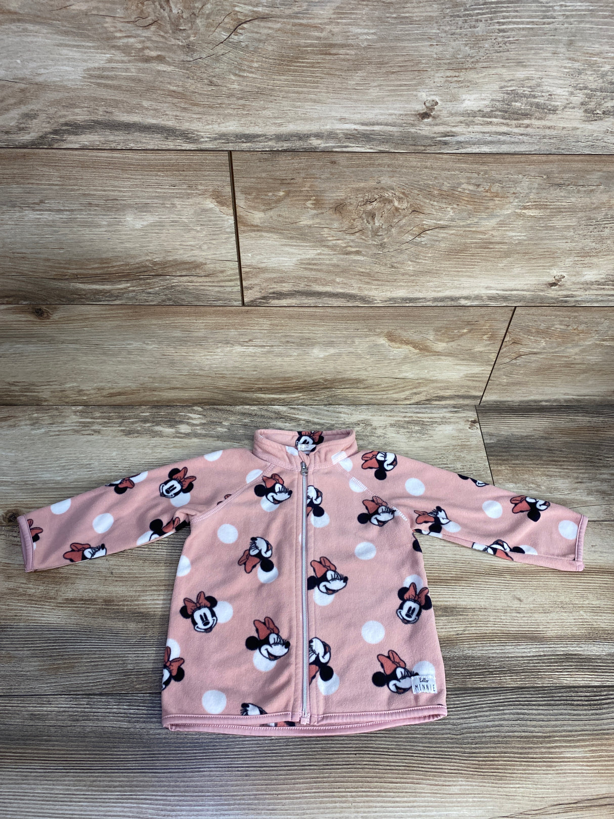 H&M x Disney Minnie Mouse Fleece Full Zip Jacket Pink sz 9m