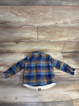 Cat & Jack Faux Shearling Plaid Shacket Blue sz 3T