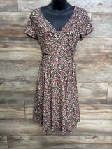 OUGES Red Floral Nursing Dress Black sz Small