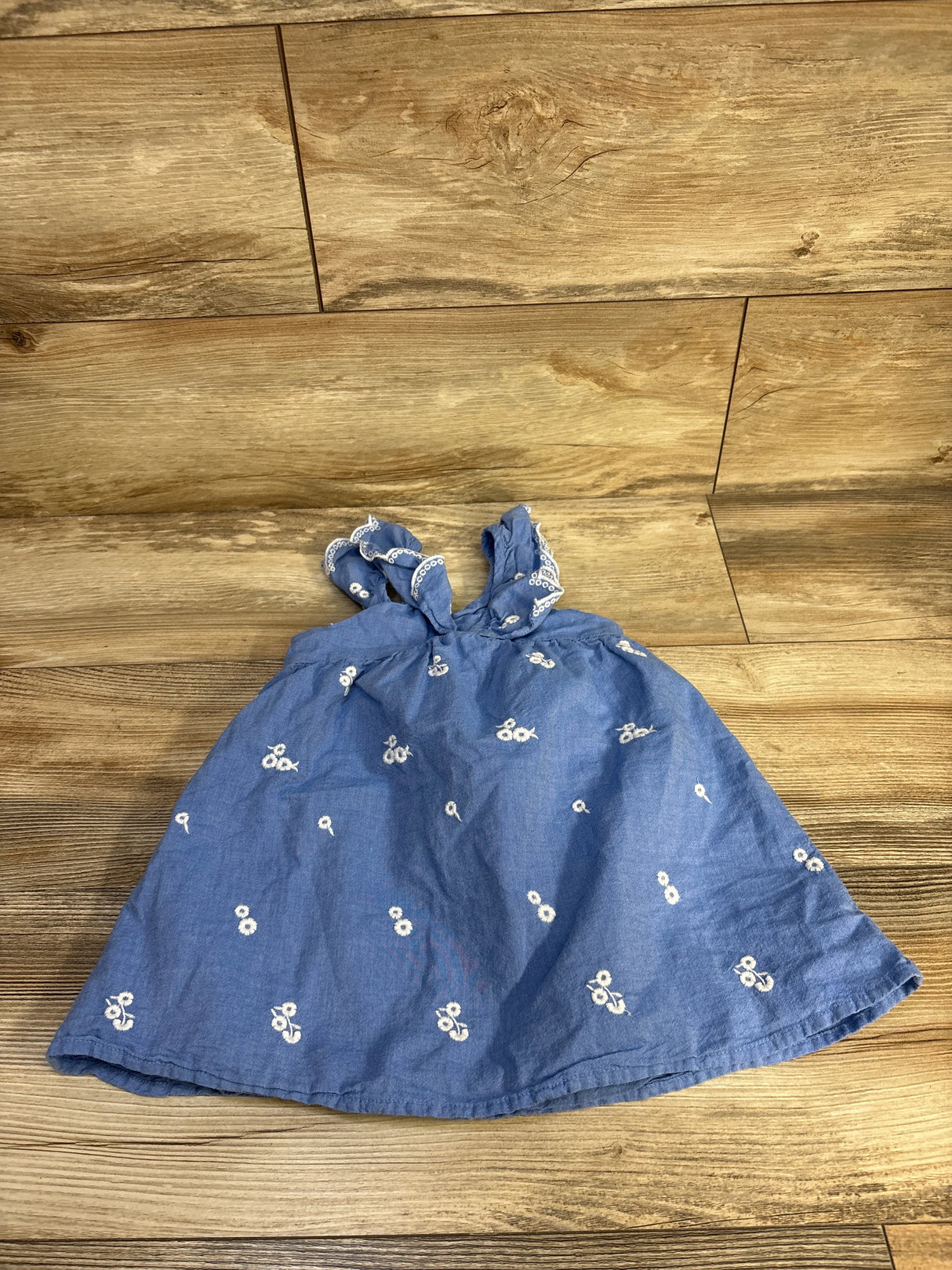 Cat & Jack Chambray Eyelet Dress Blue sz 2T