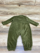 Cat & Jack Button-Front Ribbed Velour Coverall Green sz 6-9m