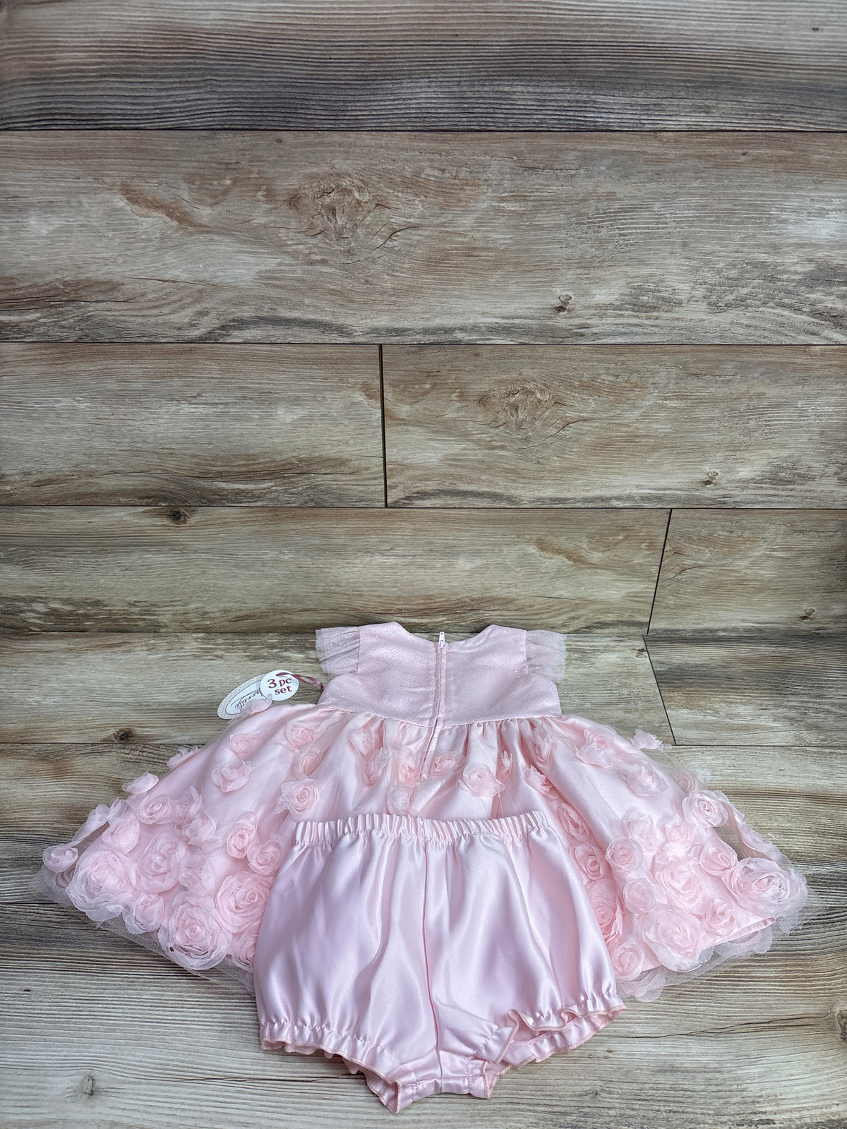 NEW Nannette Baby 2pc Rosette Dress & Bloomers Set Pink sz 24m